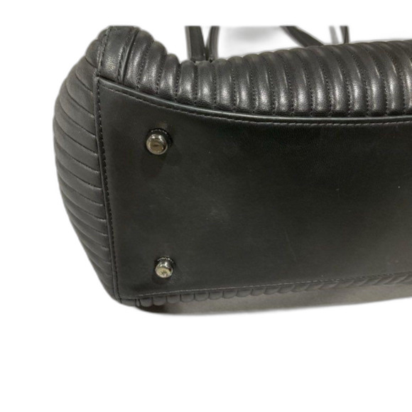 37338 Coach "Edie" Black Quilted Turn-lock Shoulder Bag - Picture 5 of 8